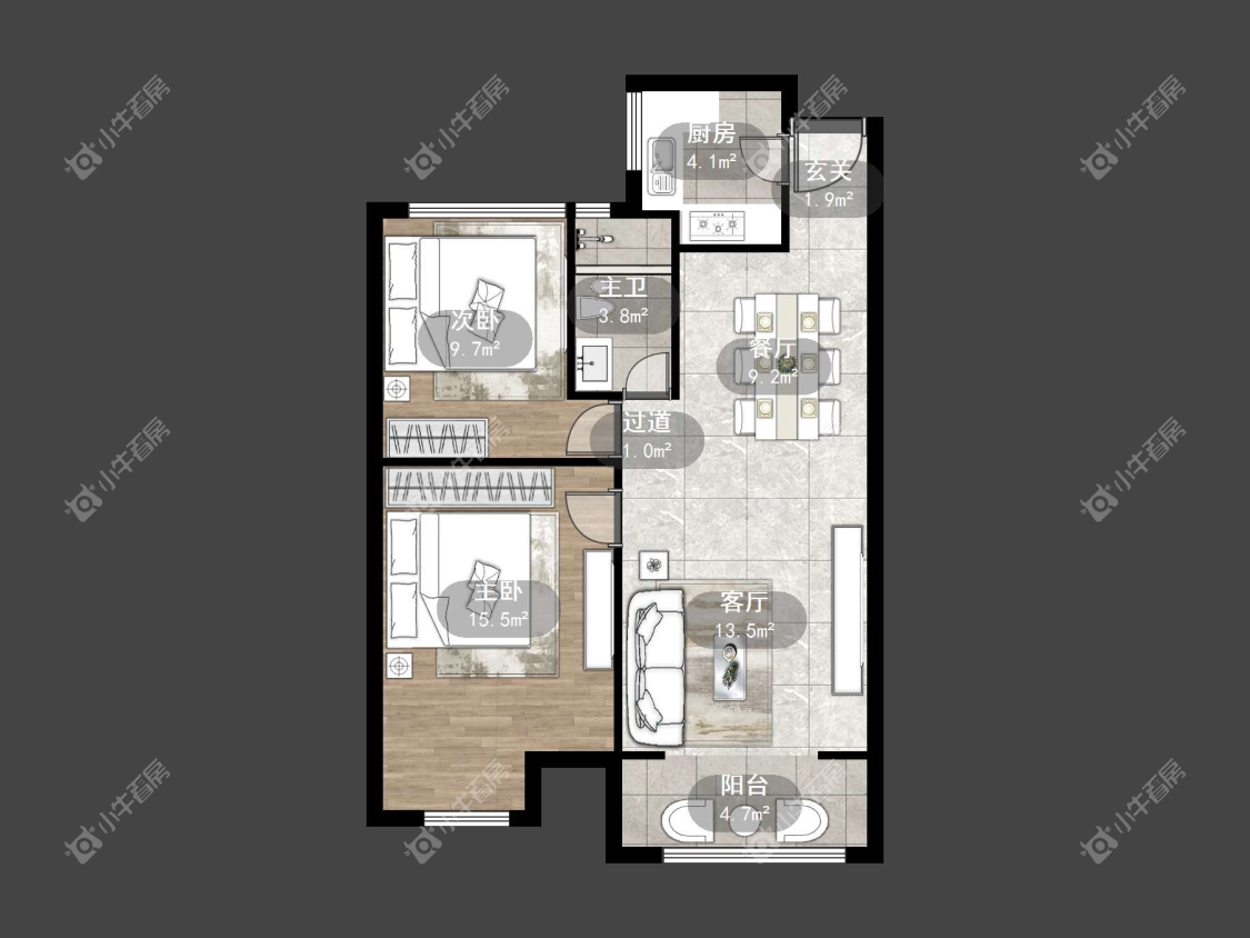 镇江华都幸福里在售二手房源户型图_小牛看房