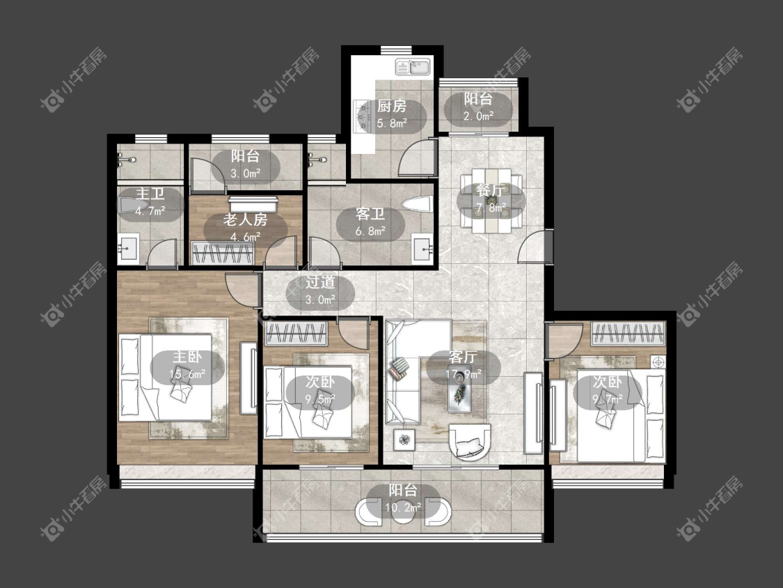 镇江爱家尚城在售二手房源户型图_小牛看房