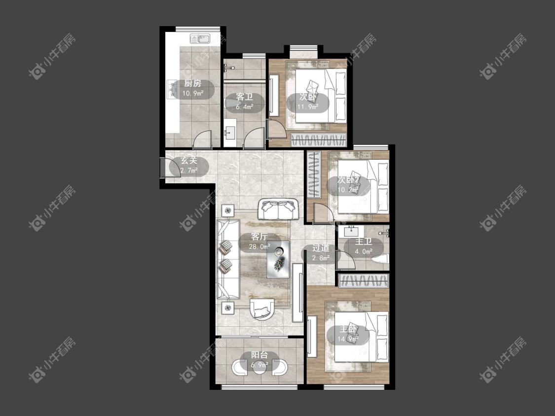 镇江嘉荟新城在售二手房源户型图_小牛看房