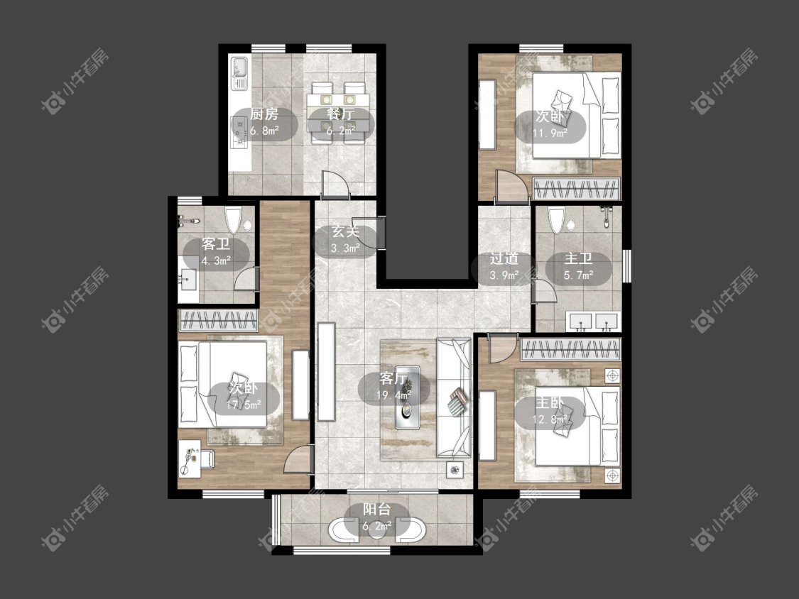 镇江锦江花园在售二手房源户型图_小牛看房
