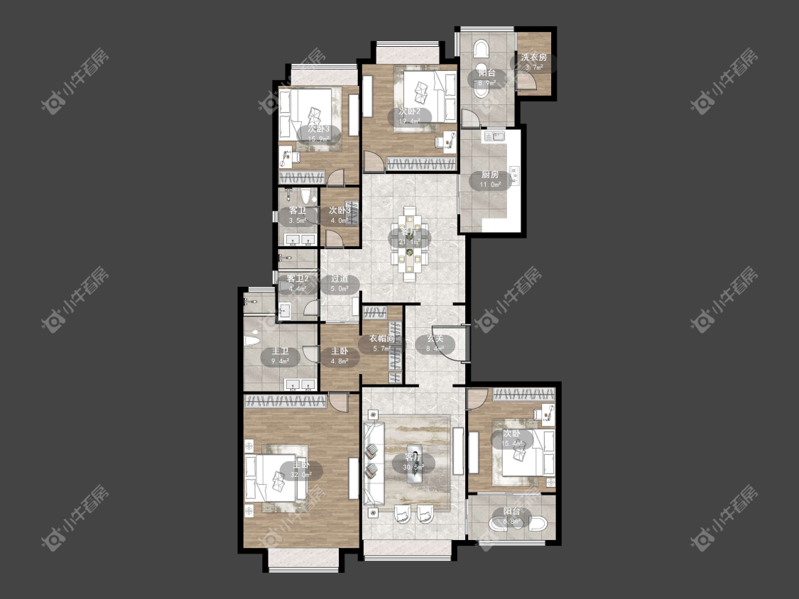 镇江恒大城在售二手房源户型图_小牛看房