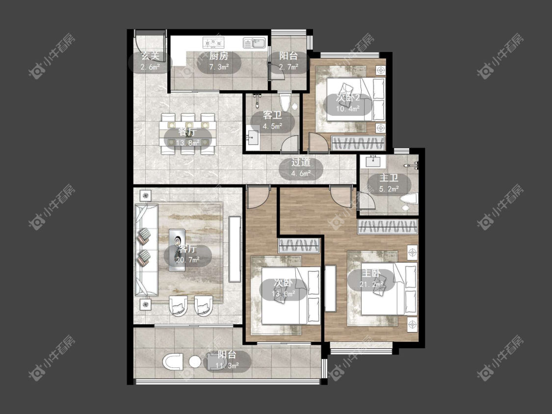 镇江恒大名都二三期在售二手房源户型图_小牛看房
