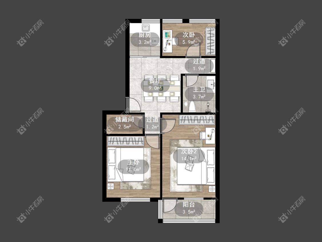 镇江海会新村在售二手房源户型图_小牛看房