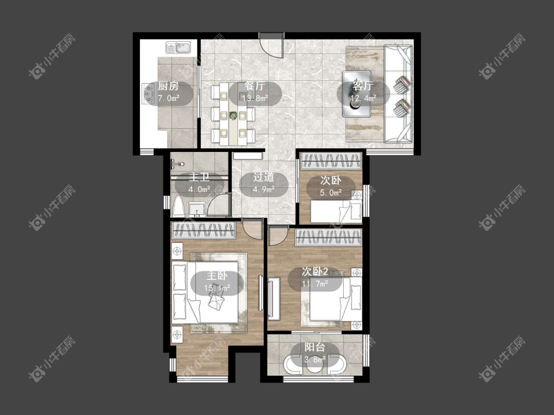 镇江欧洲城在售二手房源户型图_小牛看房