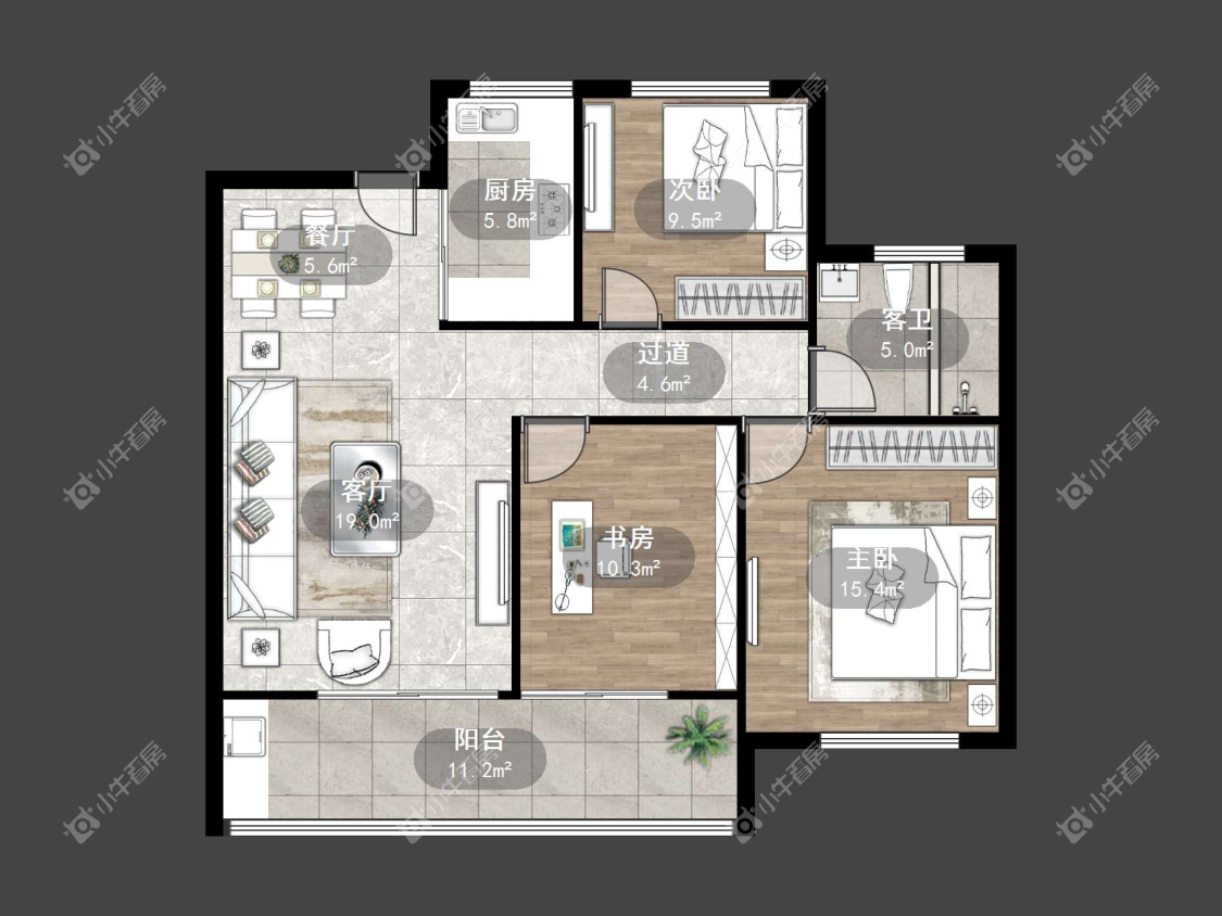 镇江中南熙悦城中南二期在售二手房源户型图_小牛看房