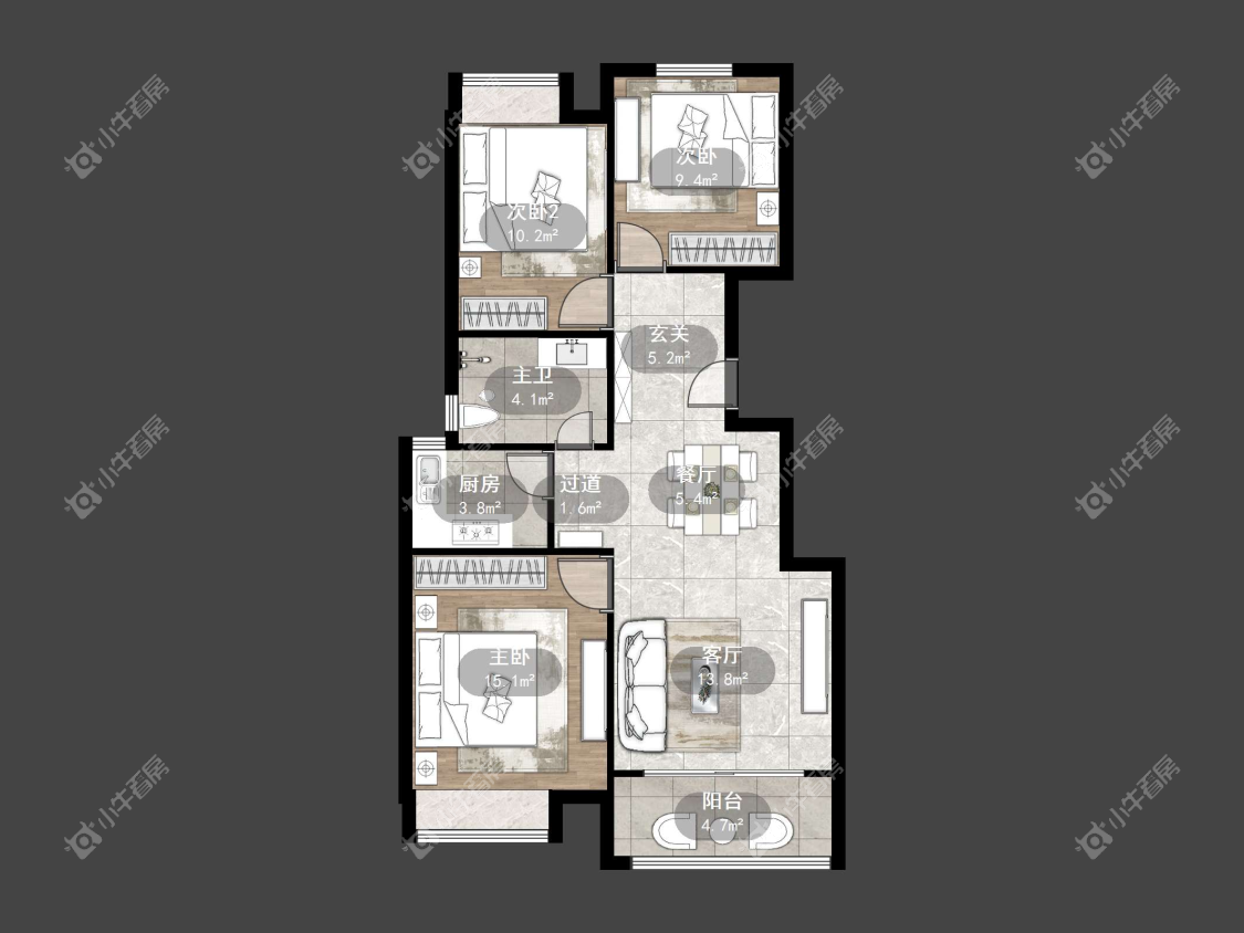 镇江翡翠林花园（天福花园）在售二手房源户型图_小牛看房
