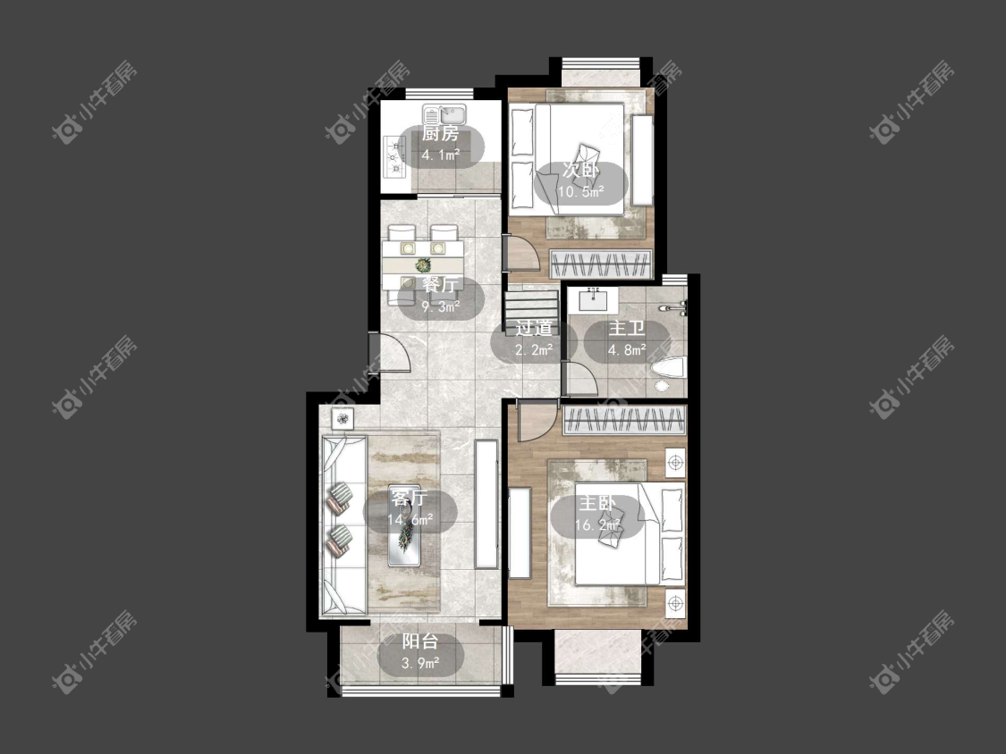 镇江锦尚名都在售二手房源户型图_小牛看房