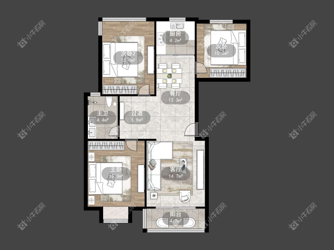 镇江新香草苑在售二手房源户型图_小牛看房