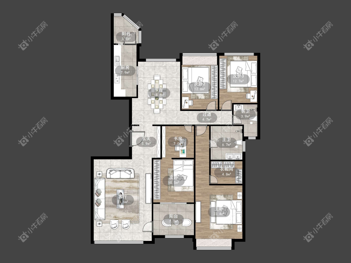 镇江恒大名都一期在售二手房源户型图_小牛看房