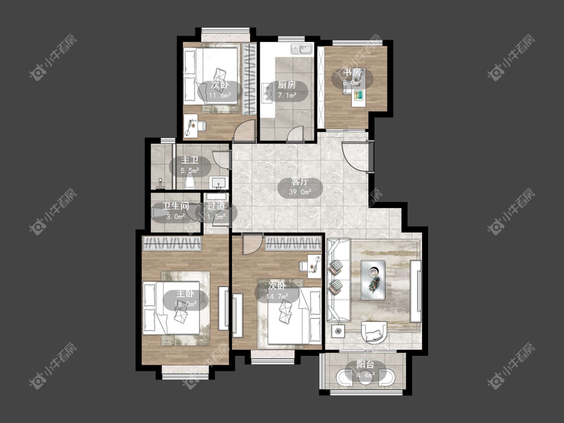 镇江江南人家在售二手房源户型图_小牛看房