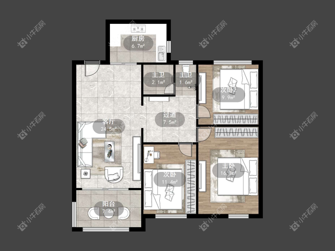 镇江滨河凤凰城在售二手房源户型图_小牛看房