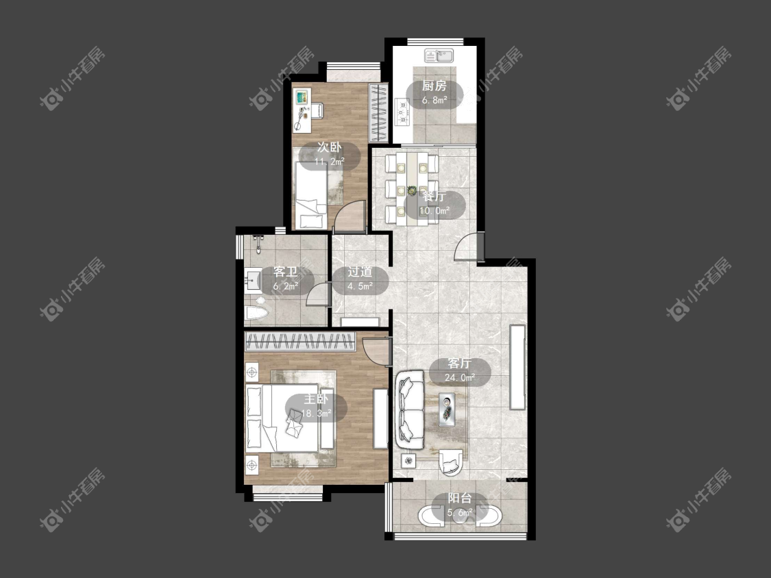 镇江芳草苑在售二手房源户型图_小牛看房