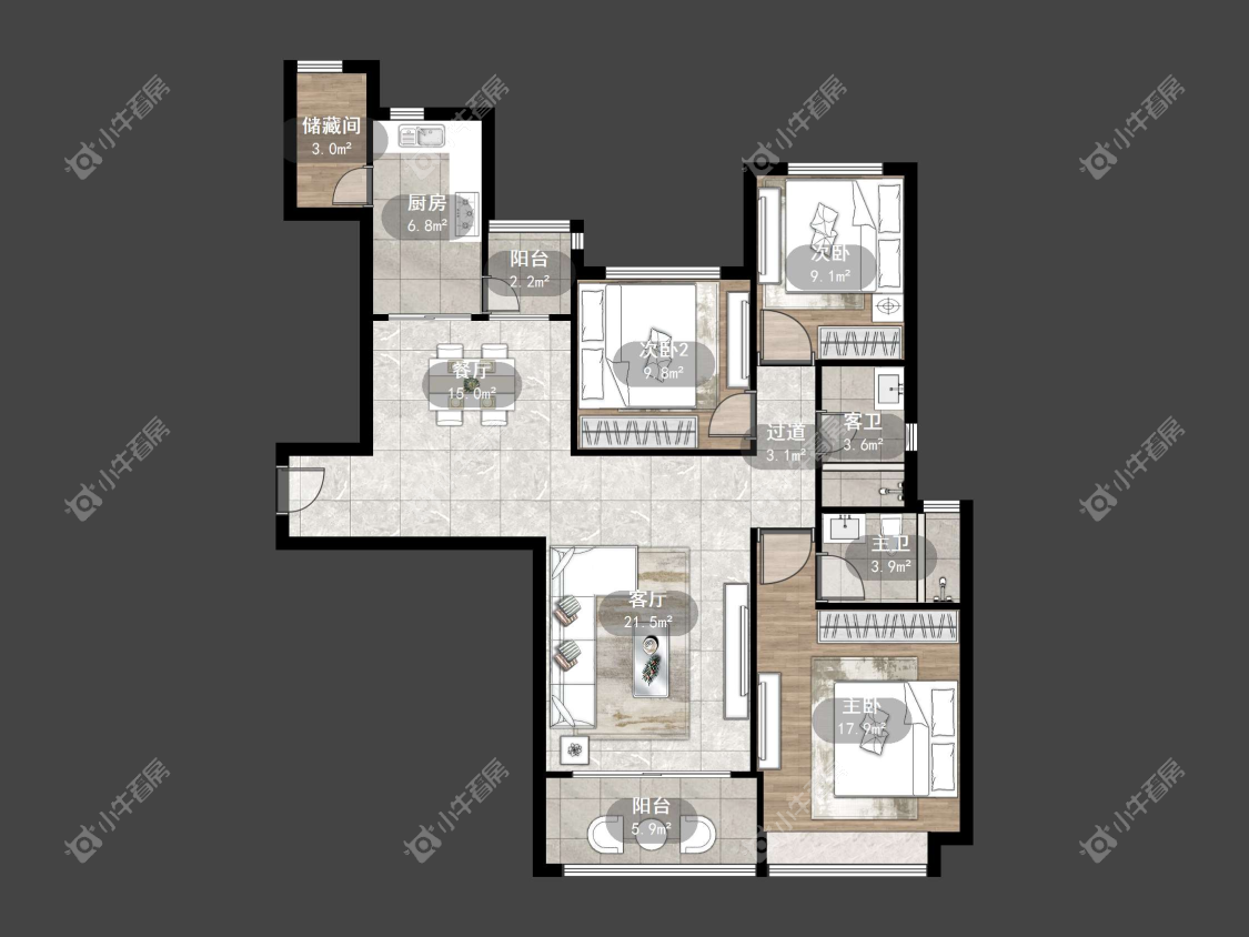 镇江恒大名都一期在售二手房源户型图_小牛看房