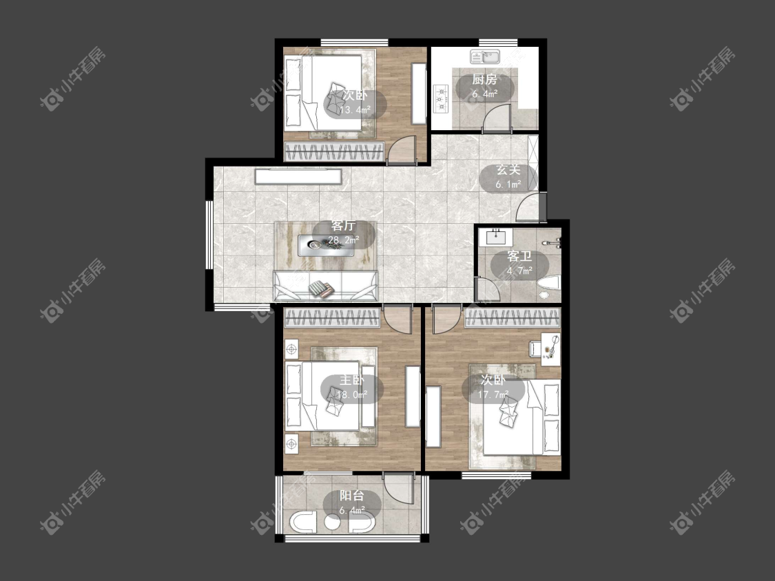 镇江华南新村在售二手房源户型图_小牛看房