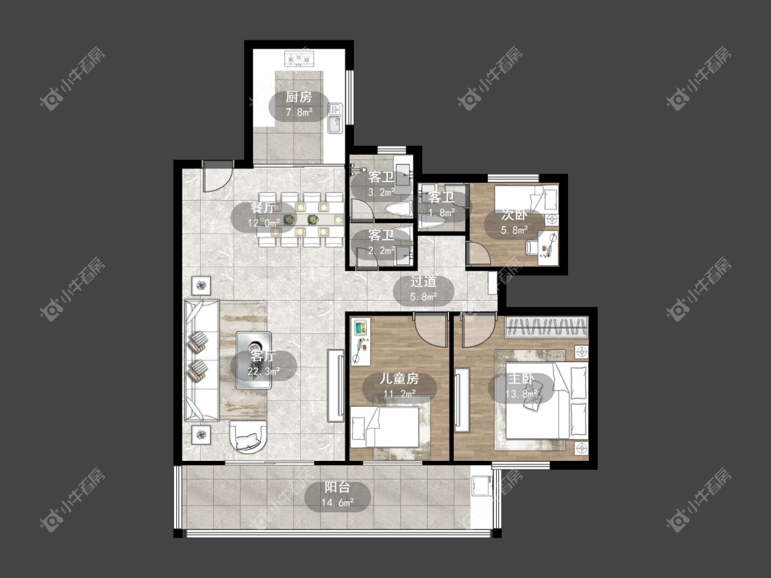 镇江凤凰郡在售二手房源户型图_小牛看房