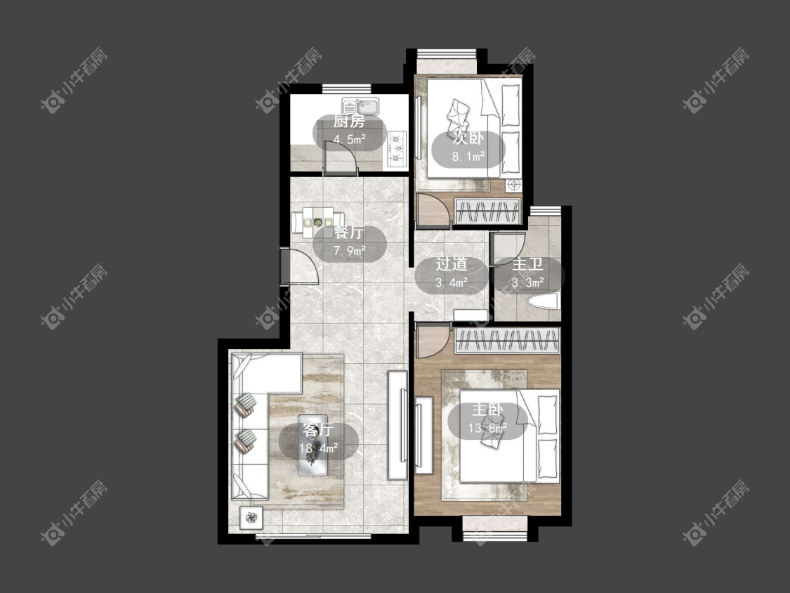 镇江欧洲城在售二手房源户型图_小牛看房