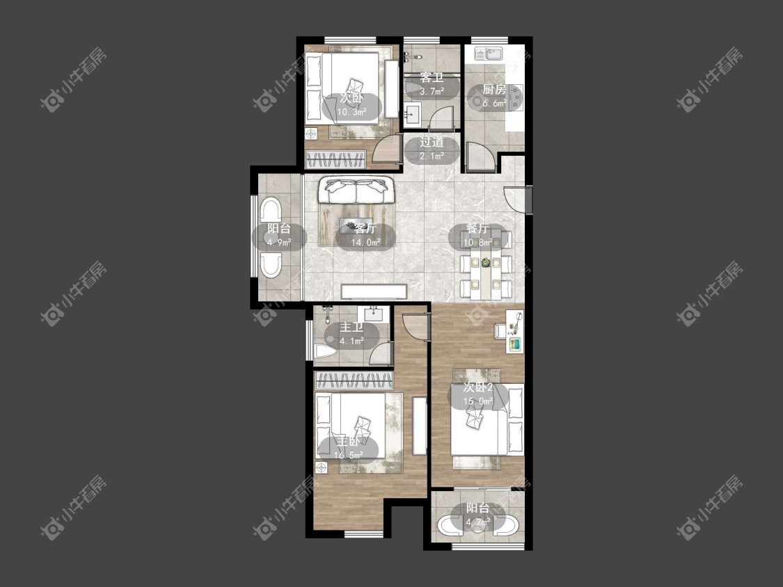 镇江华都幸福里在售二手房源户型图_小牛看房
