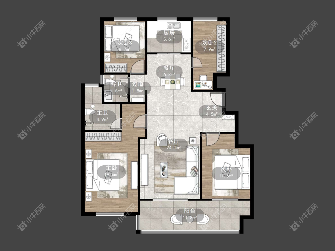 镇江天怡南郡在售二手房源户型图_小牛看房