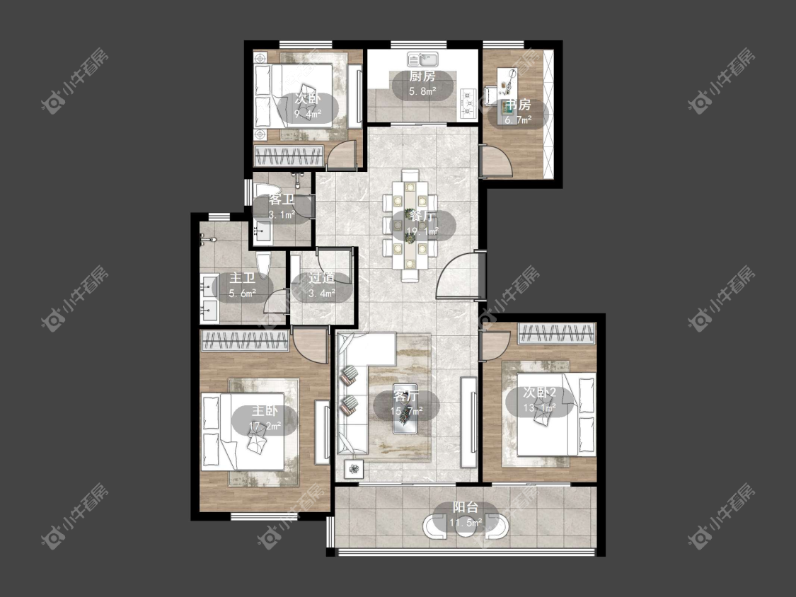 镇江天怡文华里在售二手房源户型图_小牛看房