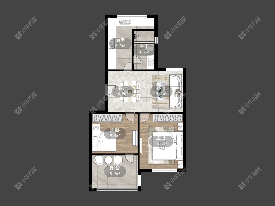 镇江台阳小区在售二手房源户型图_小牛看房