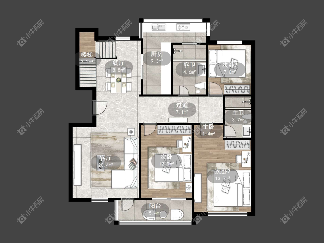 镇江锦泰园在售二手房源户型图_小牛看房