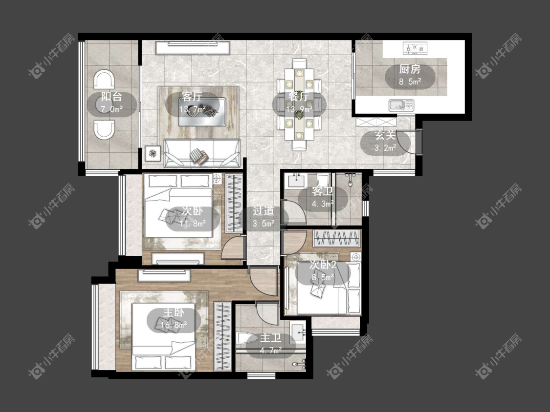 镇江恒大名都一期在售二手房源户型图_小牛看房
