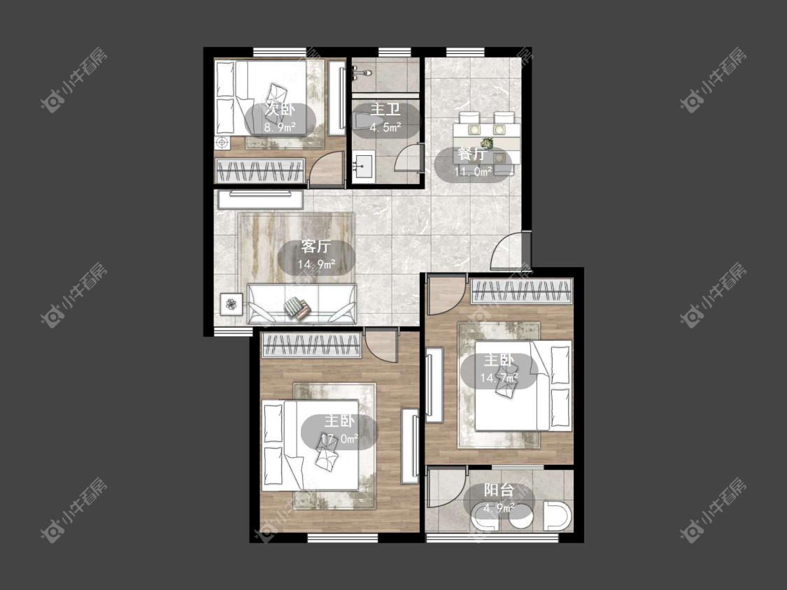 镇江太阳城小区在售二手房源户型图_小牛看房