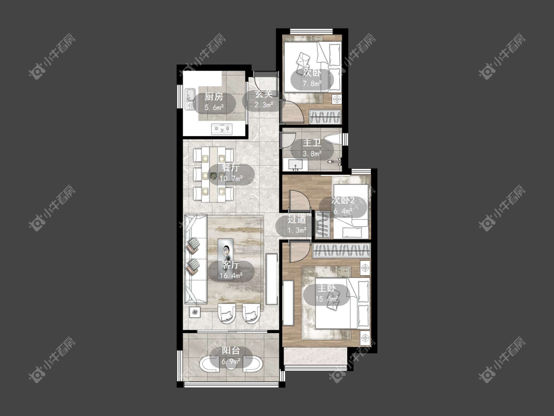 镇江恒大名都二三期在售二手房源户型图_小牛看房