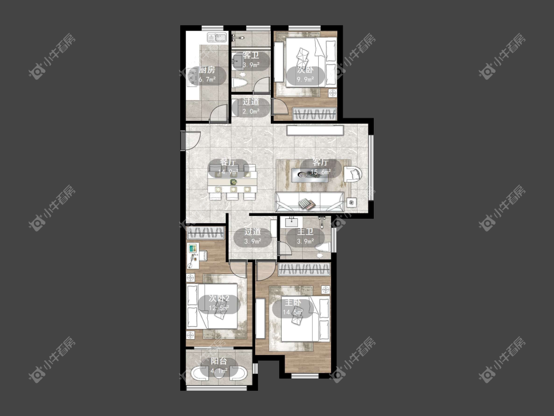 镇江华都幸福里在售二手房源户型图_小牛看房