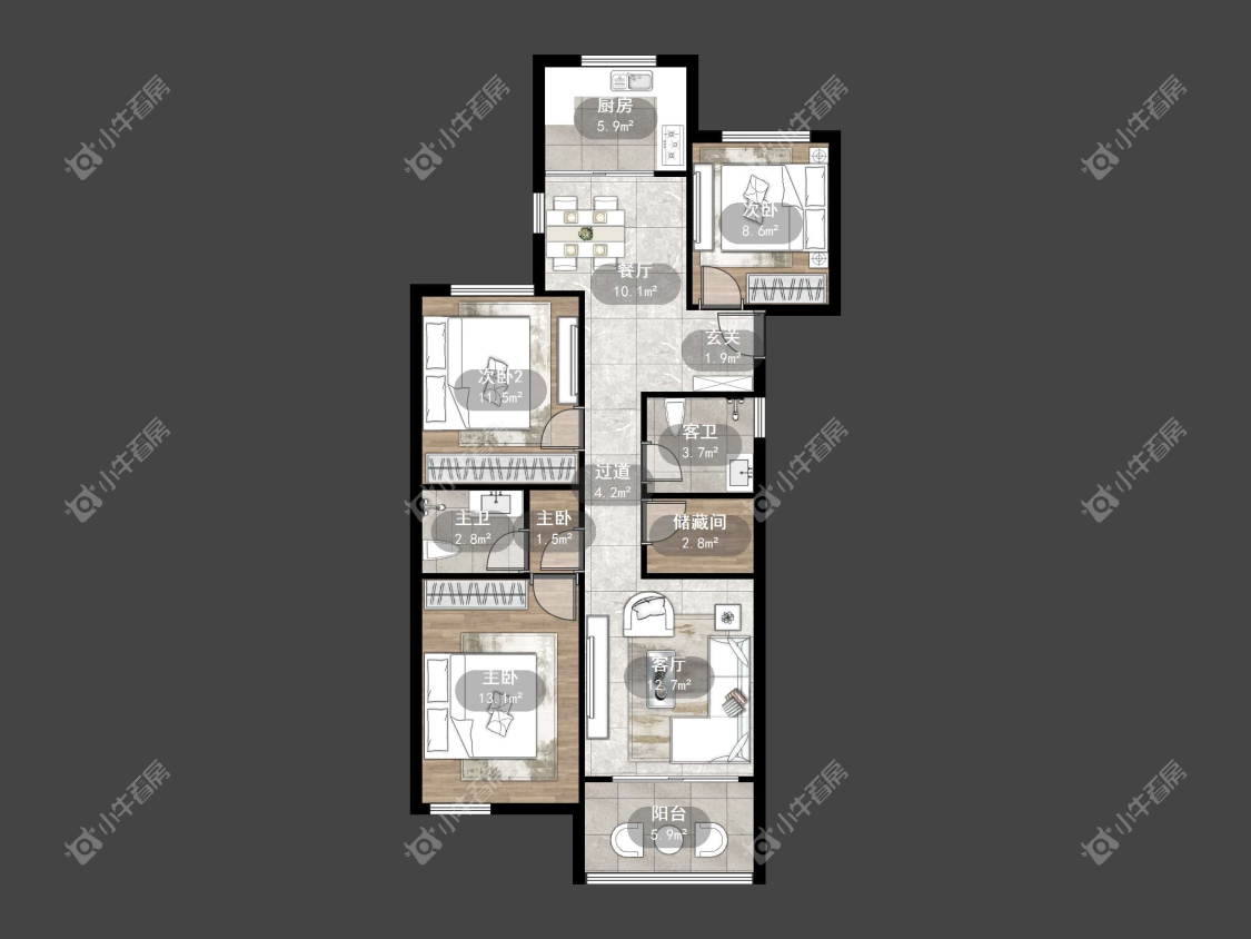 镇江嘉源首府在售二手房源户型图_小牛看房
