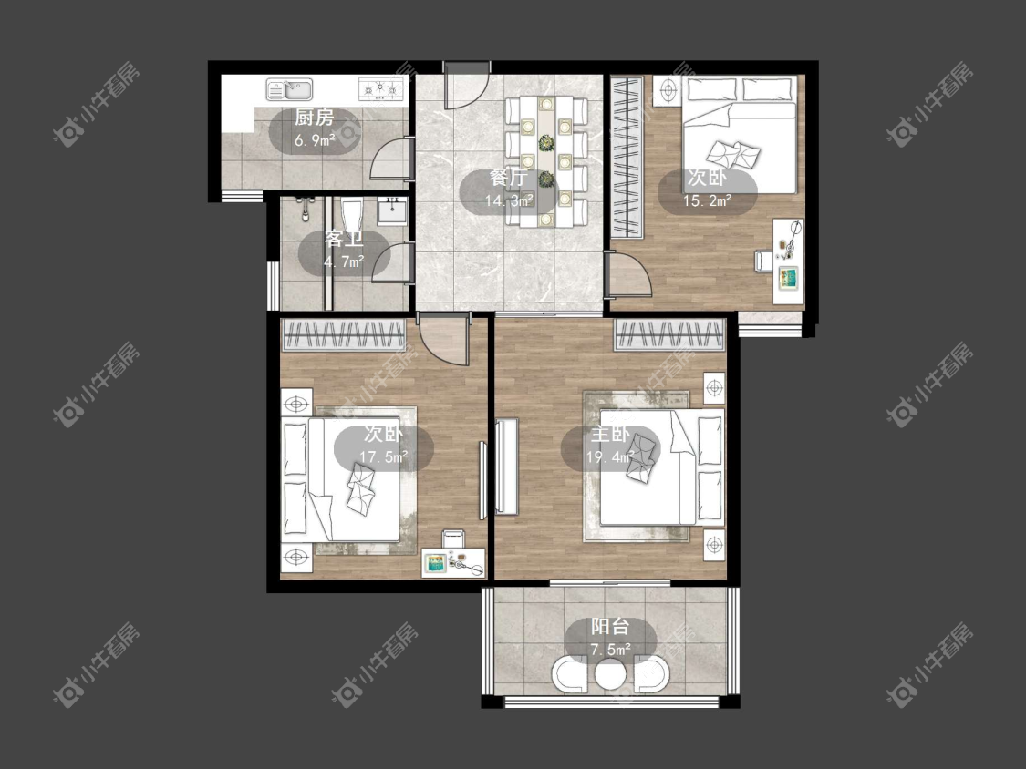 镇江华都锦城在售二手房源户型图_小牛看房
