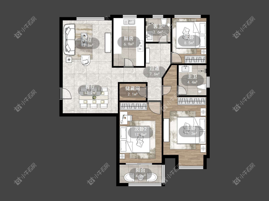 镇江欧洲城在售二手房源户型图_小牛看房