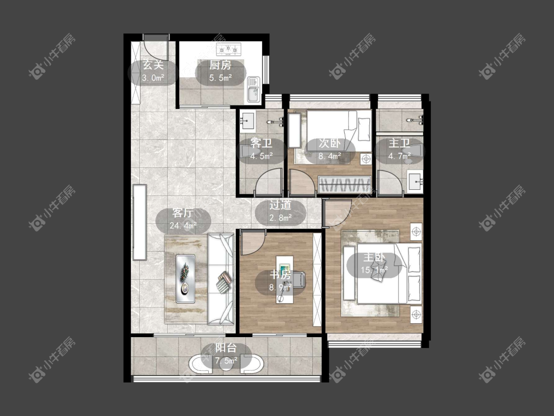 镇江碧桂园樾府在售二手房源户型图_小牛看房