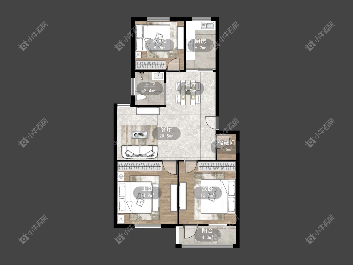 镇江伊甸园在售二手房源户型图_小牛看房