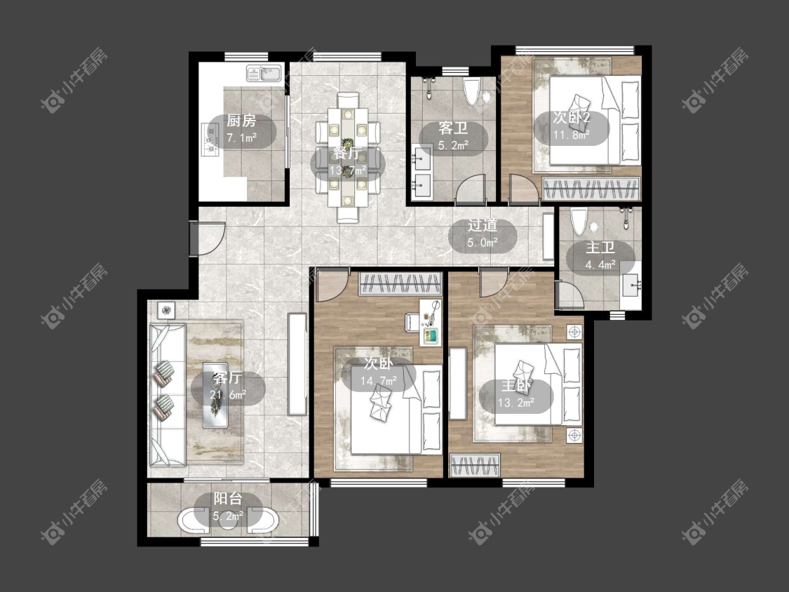 镇江澳都花城在售二手房源户型图_小牛看房