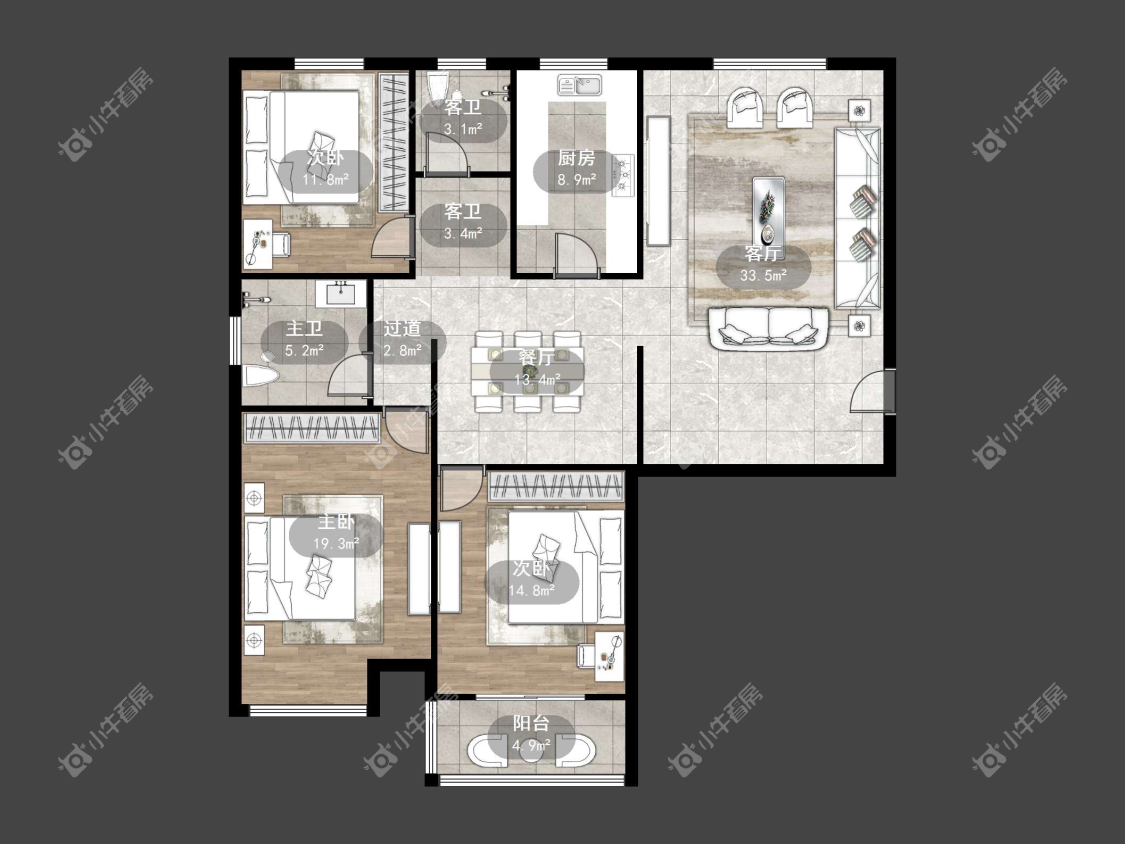 镇江欧洲城在售二手房源户型图_小牛看房