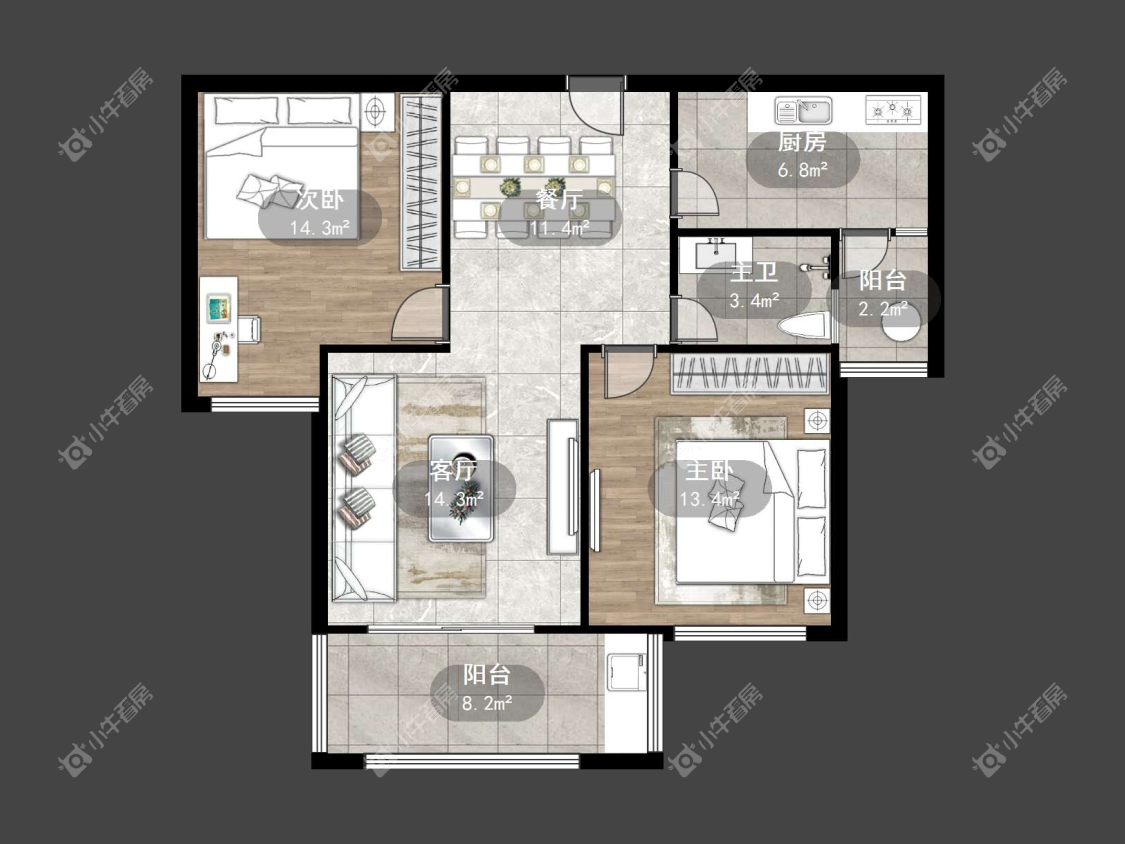 镇江滨河凤凰城在售二手房源户型图_小牛看房