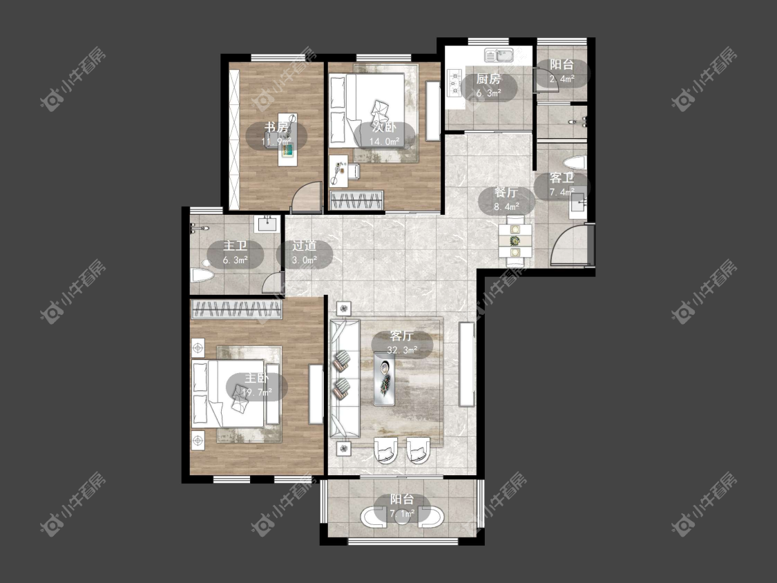 镇江信达香堤国际在售二手房源户型图_小牛看房
