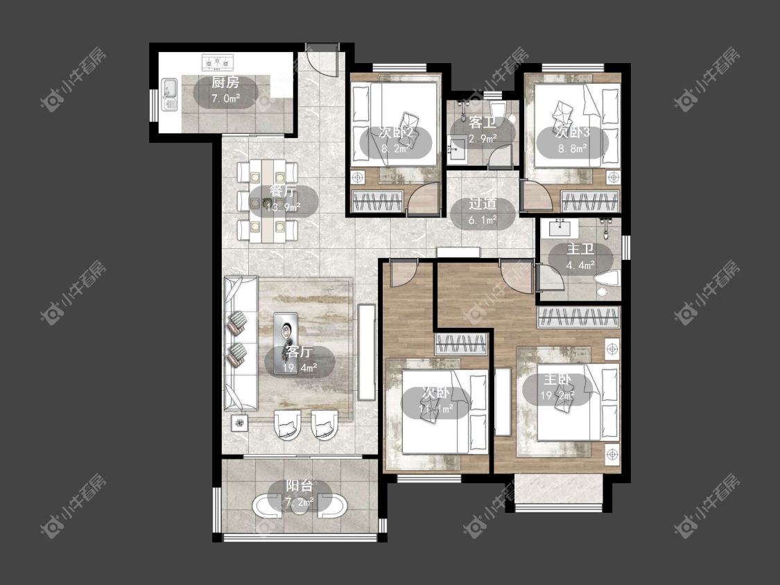 镇江恒大名都二三期在售二手房源户型图_小牛看房