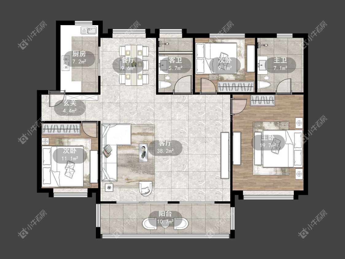 镇江中南君悦府中南一期在售二手房源户型图_小牛看房