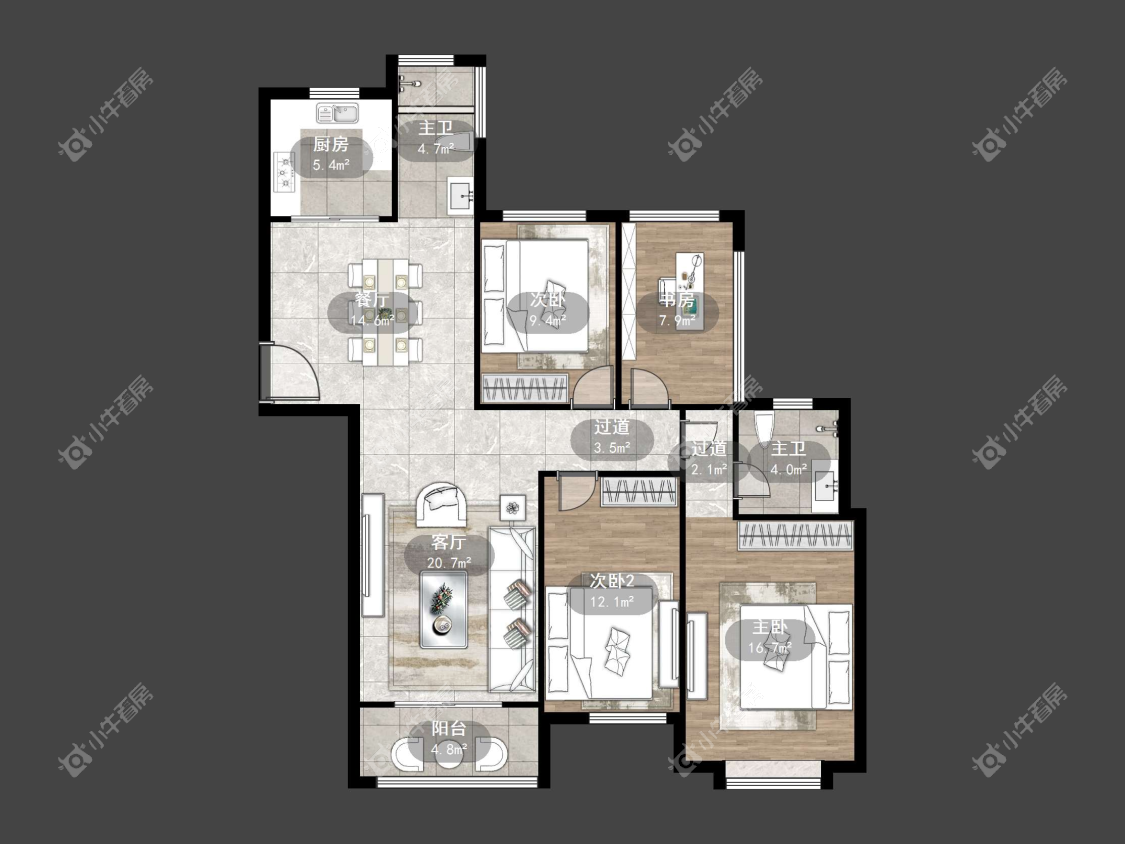镇江信达香堤国际在售二手房源户型图_小牛看房