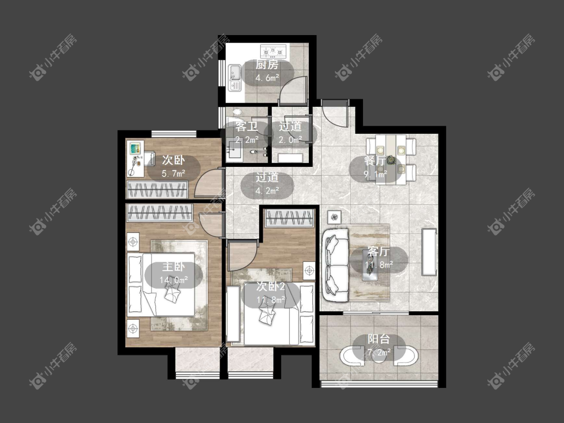 镇江国信宜和在售二手房源户型图_小牛看房