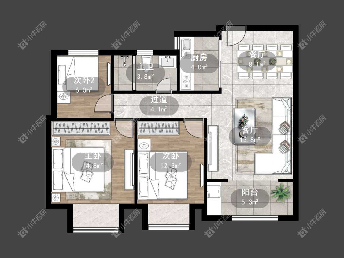 镇江中南君悦府中南一期在售二手房源户型图_小牛看房