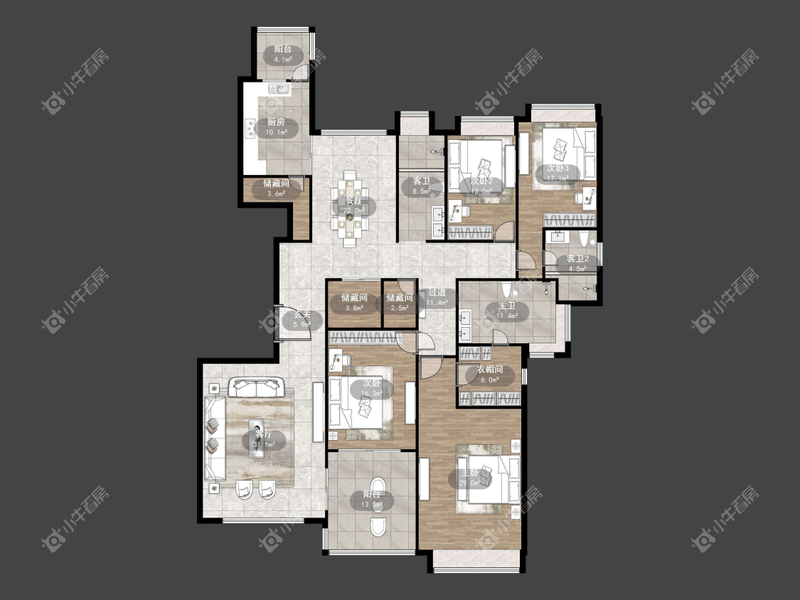 镇江恒大名都一期在售二手房源户型图_小牛看房