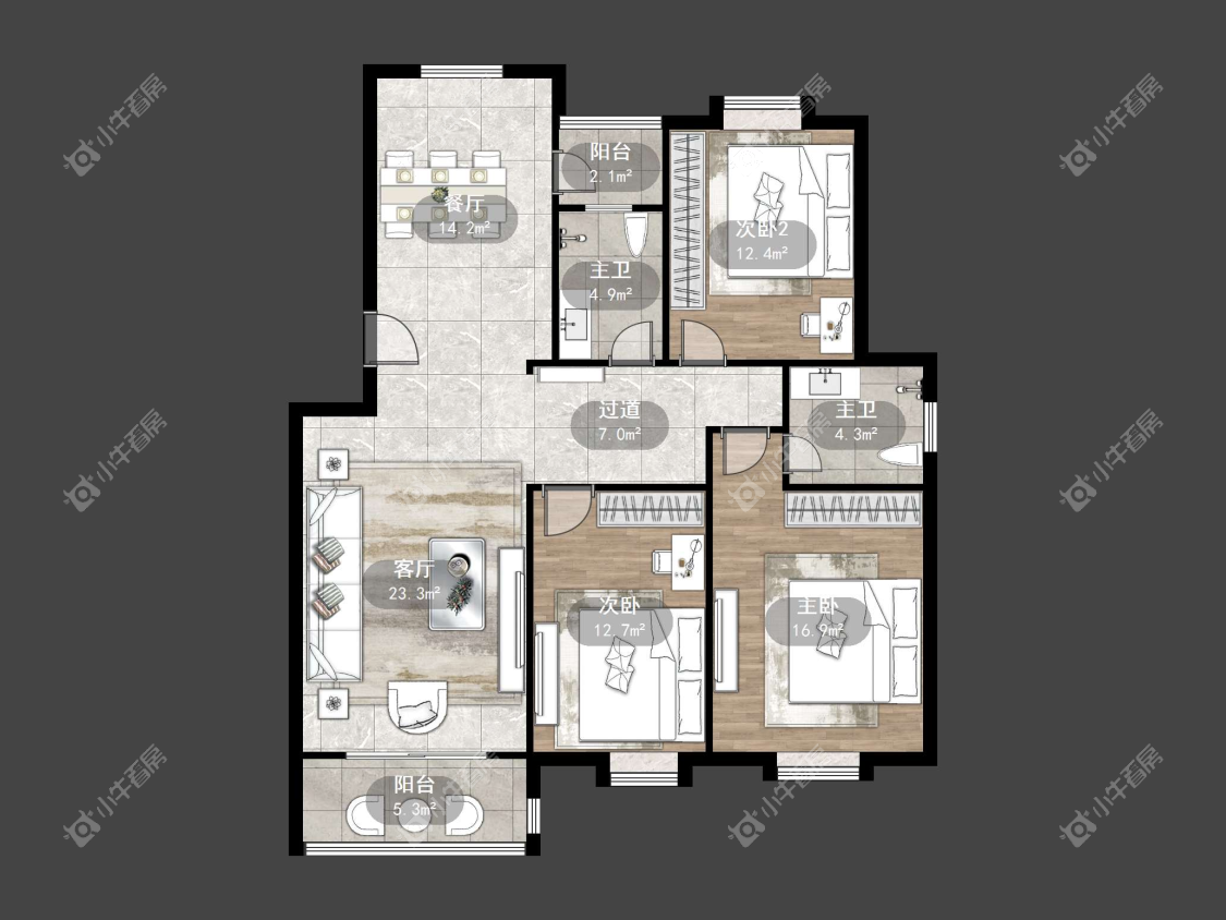 镇江河阳新城在售二手房源户型图_小牛看房
