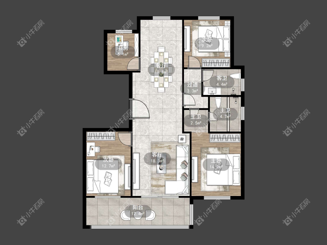 镇江天怡天瑞宸在售二手房源户型图_小牛看房