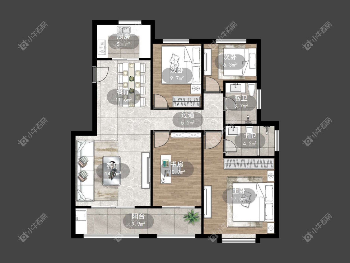 镇江中南君悦府中南一期在售二手房源户型图_小牛看房