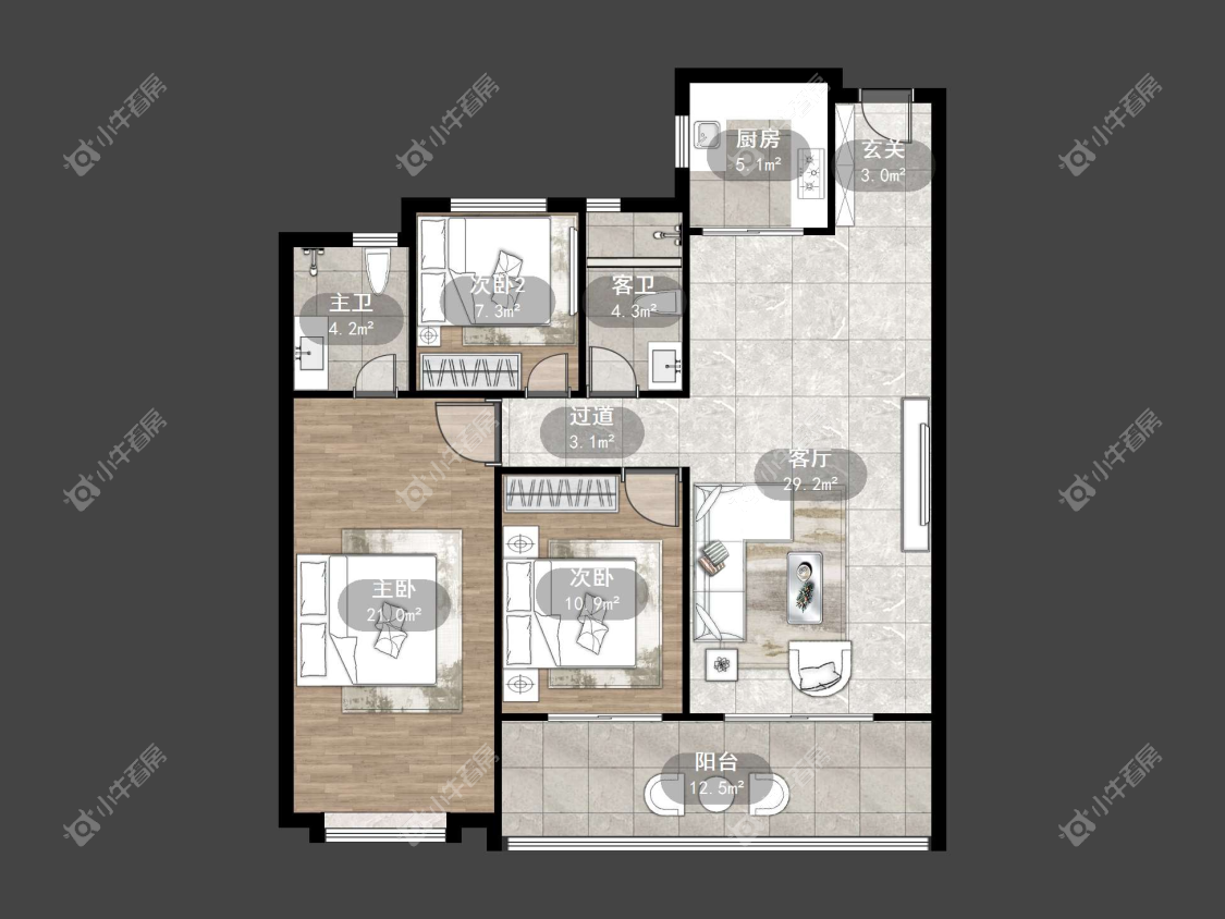 镇江信达香堤国际在售二手房源户型图_小牛看房