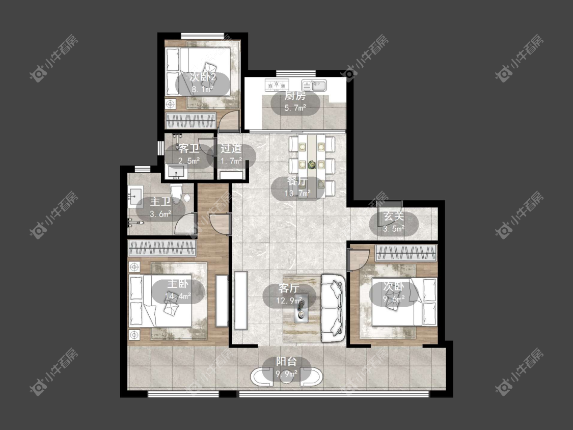 镇江中海臻如府在售二手房源户型图_小牛看房