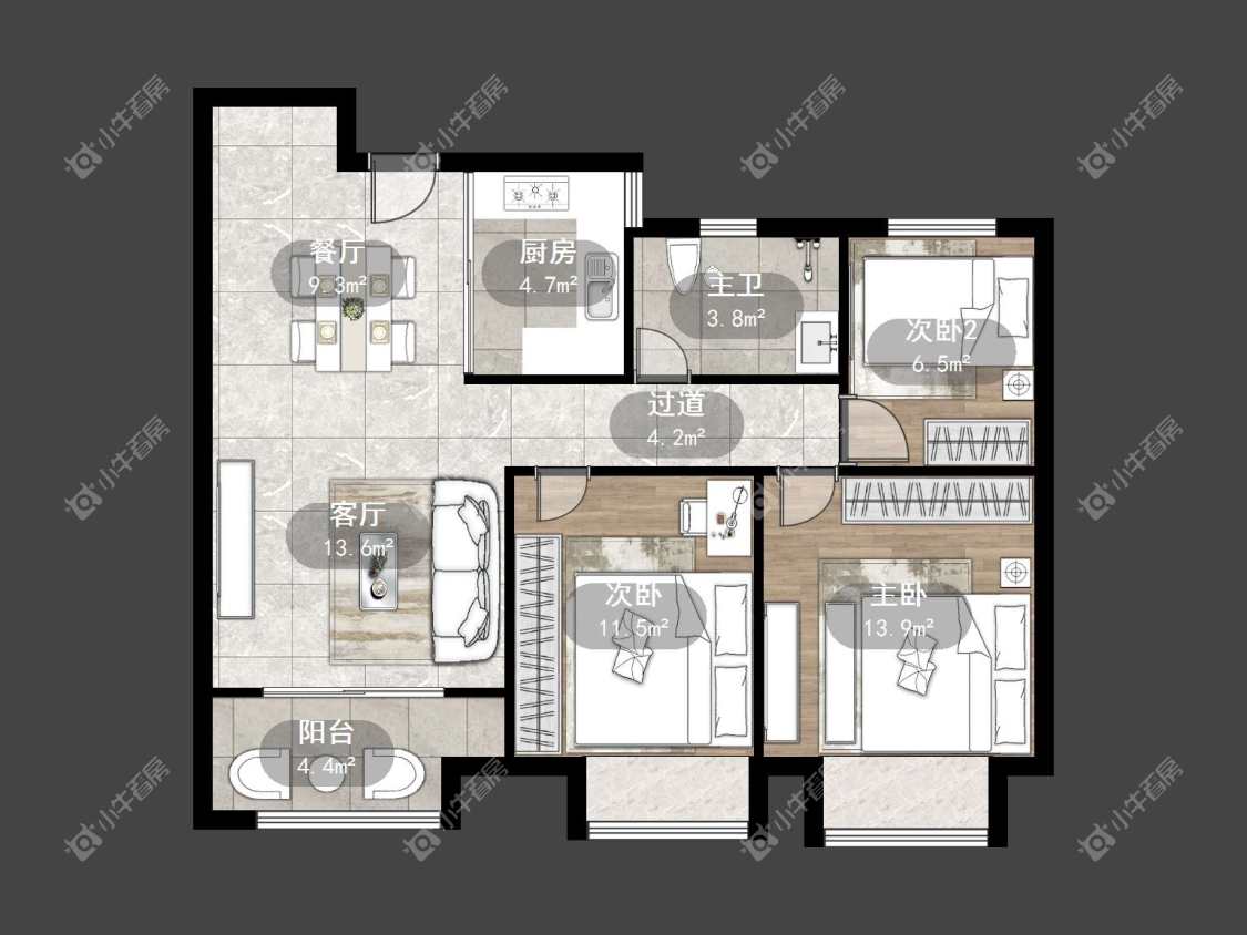 镇江中南君悦府中南一期在售二手房源户型图_小牛看房